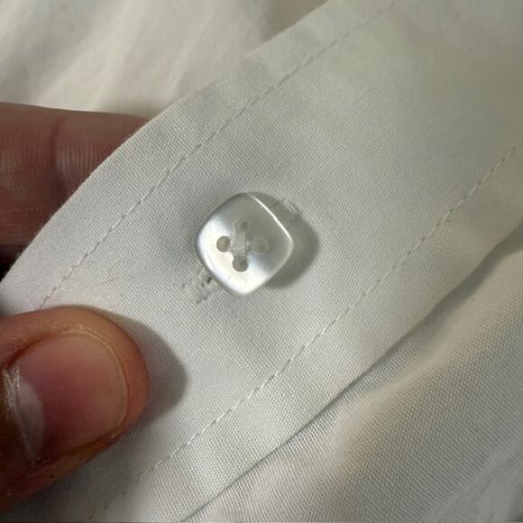 Cinch Mens White Button Down Long Sleeve Shirt XS Western Classic Fit Solid Work - Picture 6 of 15